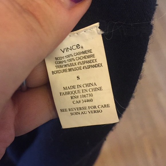 UEC Vince cashmere silk tunic long sleeve sheer S - Picture 8 of 8